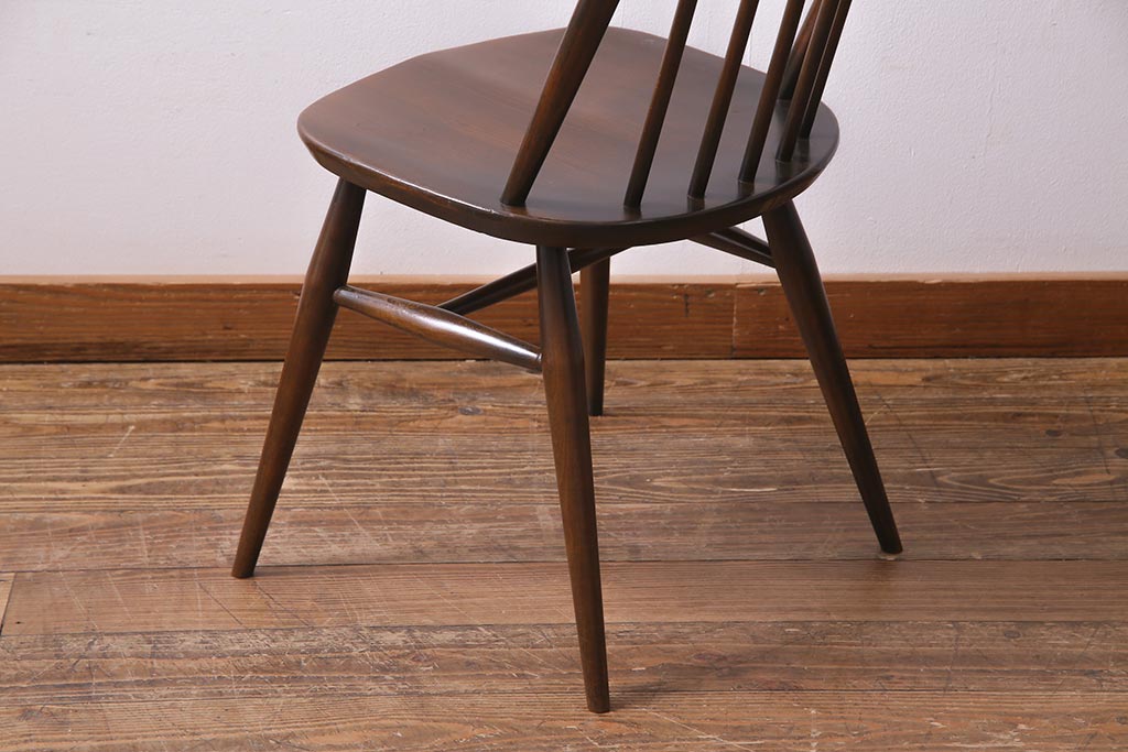 ヴィンテージ家具　イギリスビンテージ　ERCOL(アーコール)　美しく丈夫な作りが魅力的なクエーカーチェア(ダイニングチェア、椅子、ウィンザーチェア、ウインザーチェア)(R-037998)