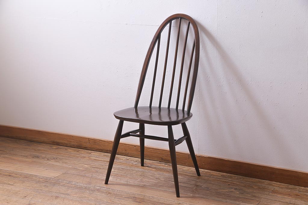 ヴィンテージ家具　イギリスビンテージ　ERCOL(アーコール)　美しく丈夫な作りが魅力的なクエーカーチェア(ダイニングチェア、椅子、ウィンザーチェア、ウインザーチェア)(R-037999)