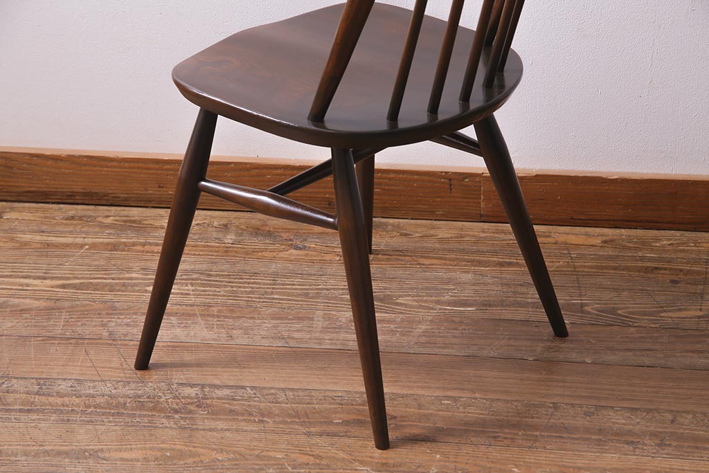 ヴィンテージ家具　イギリスビンテージ　ERCOL(アーコール)　美しく丈夫な作りが魅力的なクエーカーチェア(ダイニングチェア、椅子、ウィンザーチェア、ウインザーチェア)(R-037999)