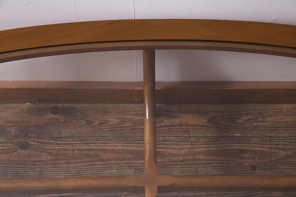 ヴィンテージ家具　Stonehill(ストーンヒル)　ガラストップのオーバル型センターテーブル(コーヒーテーブル、リビングテーブル、ビンテージ)(R-038027)