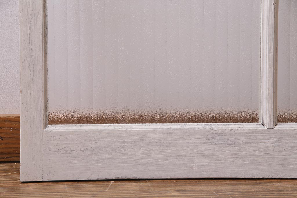 アンティーク家具　昭和中期　ナチュラルインテリアにぴったりなペイントガラス戸2枚セット(引き戸、建具)(R-038028)