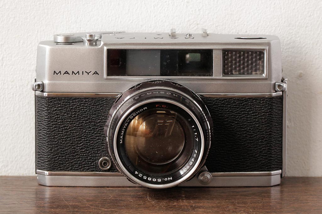 ビンテージ雑貨　MAMIYA(マミヤ)　オートデラックス　セコールFC　48mm　ヴィンテージカメラ　F1.7　ケース付き(R-038111)