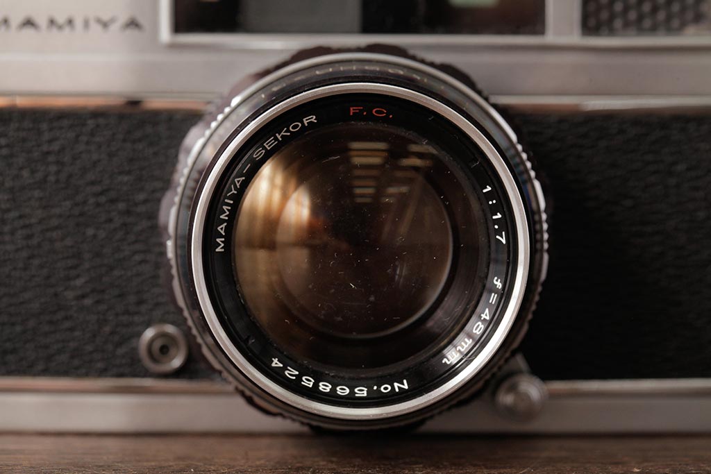 ビンテージ雑貨　MAMIYA(マミヤ)　オートデラックス　セコールFC　48mm　ヴィンテージカメラ　F1.7　ケース付き(R-038111)