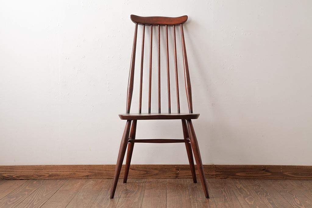ヴィンテージ家具　イギリスビンテージ　ERCOL(アーコール)　ゴールドスミス　落ち着いた色味のチェア (ダイニングチェア、椅子)(R-038126)