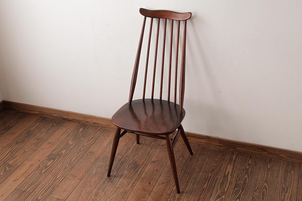 ヴィンテージ家具　イギリスビンテージ　ERCOL(アーコール)　ゴールドスミス　落ち着いた色味のチェア (ダイニングチェア、椅子)(R-038126)