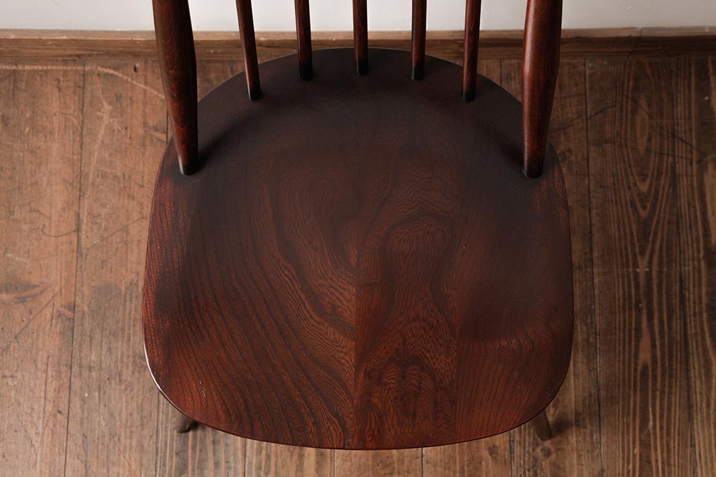 ヴィンテージ家具　イギリスビンテージ　ERCOL(アーコール)　ゴールドスミス　落ち着いた色味のチェア (ダイニングチェア、椅子)(R-038126)