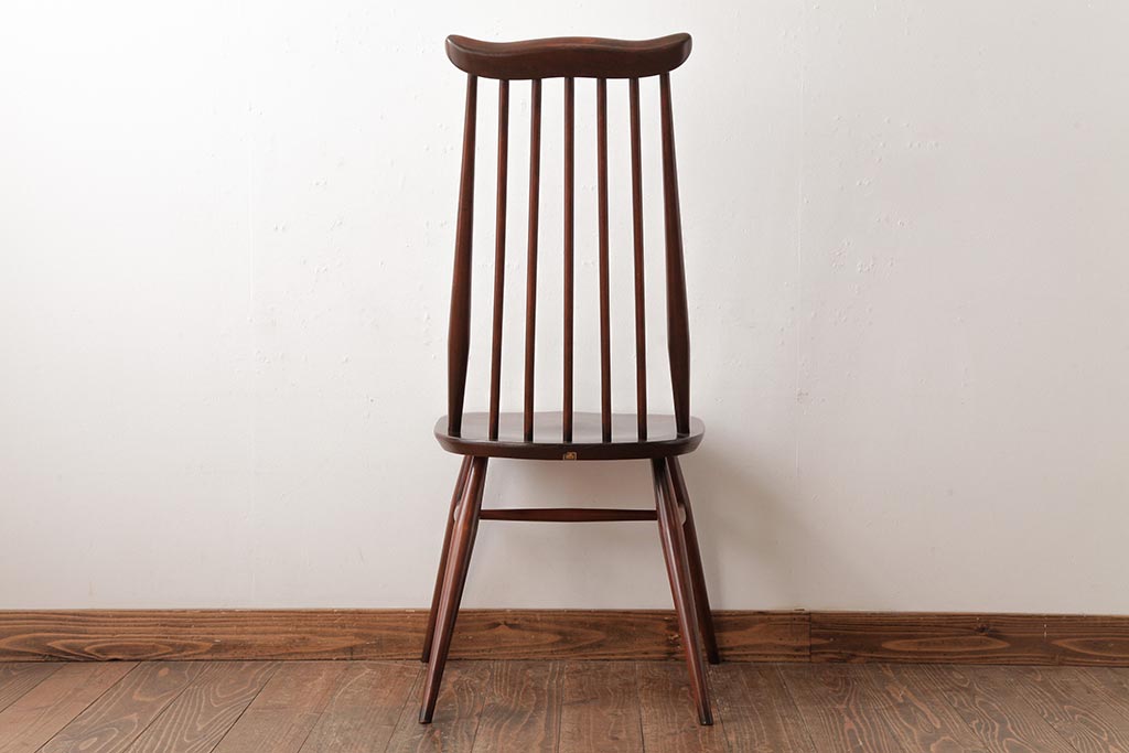 ヴィンテージ家具　イギリスビンテージ　ERCOL(アーコール)　ゴールドスミス　落ち着いた色味のチェア (ダイニングチェア、椅子)(R-038126)