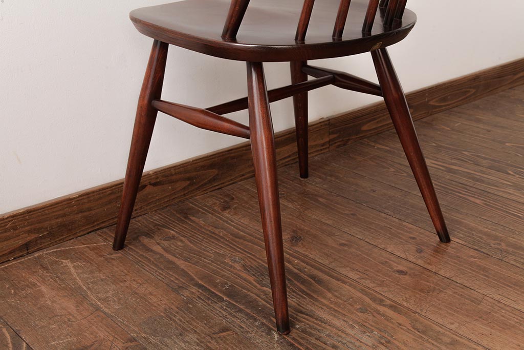 ヴィンテージ家具　イギリスビンテージ　ERCOL(アーコール)　ゴールドスミス　落ち着いた色味のチェア (ダイニングチェア、椅子)(R-038126)