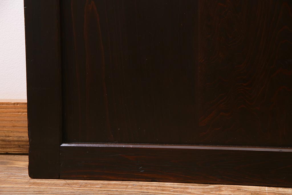 アンティーク建具　幅広サイズで存在感抜群の格子帯戸2枚セット(建具、引き戸)(R-038136)