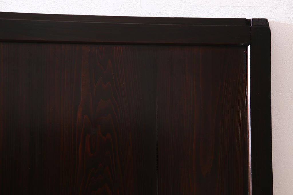 アンティーク建具　幅広サイズで存在感抜群の格子帯戸2枚セット(建具、引き戸)(R-038136)