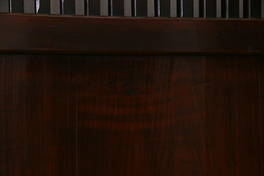 アンティーク建具　幅広サイズで存在感抜群の格子帯戸2枚セット(建具、引き戸)(R-038136)