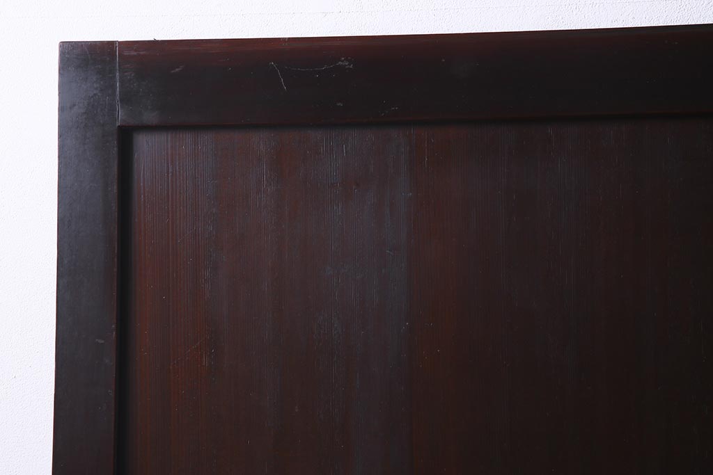 アンティーク建具　和製アンティーク　まっすぐな木目が美しい明治大正期の板戸(引き戸、建具)2枚セット(R-038138)