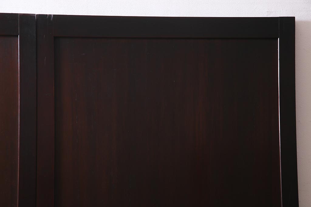 アンティーク建具　和製アンティーク　まっすぐな木目が美しい明治大正期の板戸(引き戸、建具)2枚セット(R-038138)