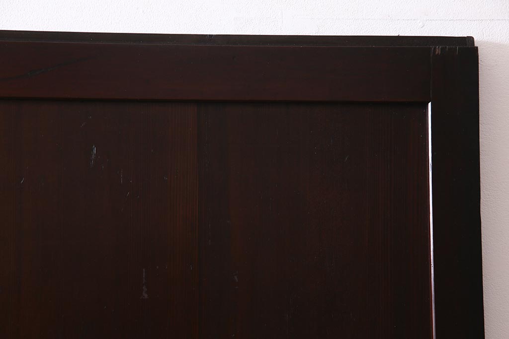 アンティーク建具　和製アンティーク　まっすぐな木目が美しい明治大正期の板戸(引き戸、建具)2枚セット(R-038138)