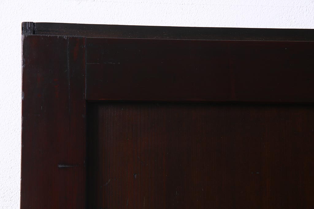 アンティーク建具　和製アンティーク　まっすぐな木目が美しい明治大正期の板戸(引き戸、建具)2枚セット(R-038138)