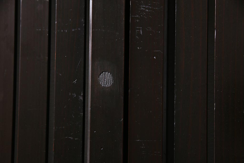 アンティーク建具　和製アンティーク　和の風情あふれる平格子戸2枚セット(引き戸、建具)(R-038139)