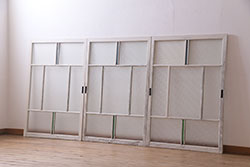 アンティーク建具　シンプルなデザインで使いやすいガラス窓1枚(引き戸、ガラス戸、建具)(R-062867)