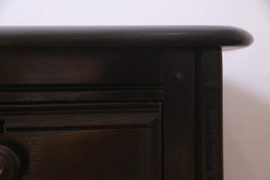 ヴィンテージ家具　イギリスビンテージ　ERCOL(アーコール)　Old Colonial(オールドコロニアル)　両袖デスク(両袖机、在宅ワーク、在宅用ライティングデスク、ワークデスク)(R-038159)