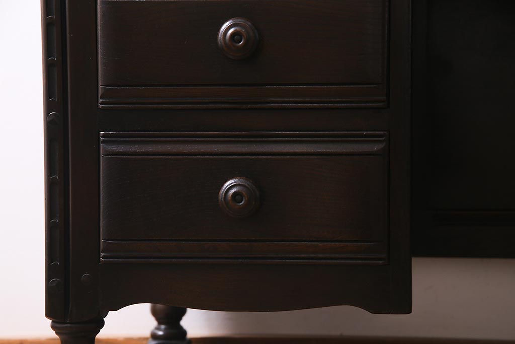 ヴィンテージ家具　イギリスビンテージ　ERCOL(アーコール)　Old Colonial(オールドコロニアル)　両袖デスク(両袖机、在宅ワーク、在宅用ライティングデスク、ワークデスク)(R-038159)