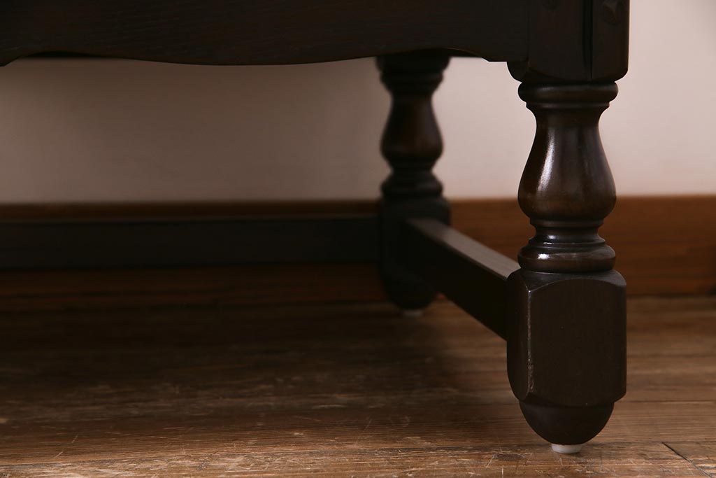 ヴィンテージ家具　イギリスビンテージ　ERCOL(アーコール)　Old Colonial(オールドコロニアル)　両袖デスク(両袖机、在宅ワーク、在宅用ライティングデスク、ワークデスク)(R-038159)