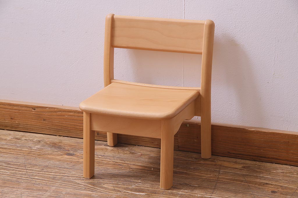中古　飛騨産業　キツツキ　KF201B　ビーチ材　キッズスタッキングチェア(子供椅子)(R-038162)