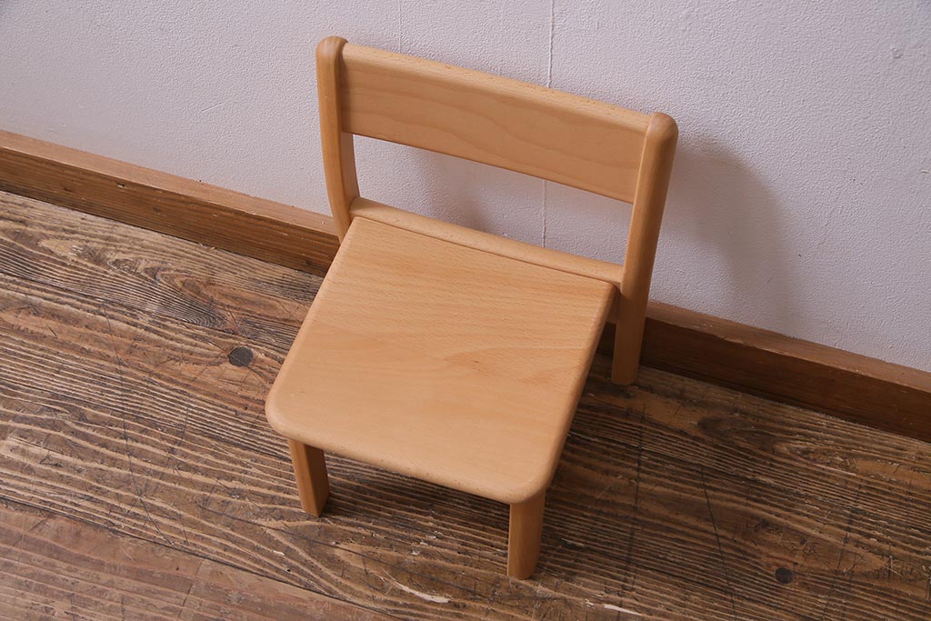 中古　飛騨産業　キツツキ　KF201B　ビーチ材　キッズスタッキングチェア(子供椅子)(R-038162)