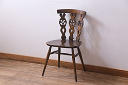 ヴィンテージ家具　イギリスビンテージ　ERCOL(アーコール)　素朴で愛らしいシスルバックチェア(ダイニングチェア、椅子)(R-038179)