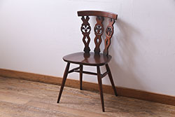 ヴィンテージ家具　イギリスビンテージ　ERCOL(アーコール)　上品な佇まいのシスルバックチェア(ダイニングチェア、椅子)(R-038181)