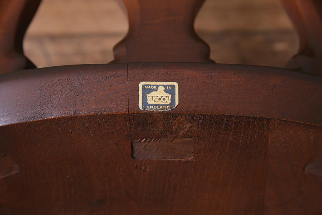 ヴィンテージ家具　イギリスビンテージ　ERCOL(アーコール)　上品な佇まいのシスルバックチェア(ダイニングチェア、椅子)(R-038182)