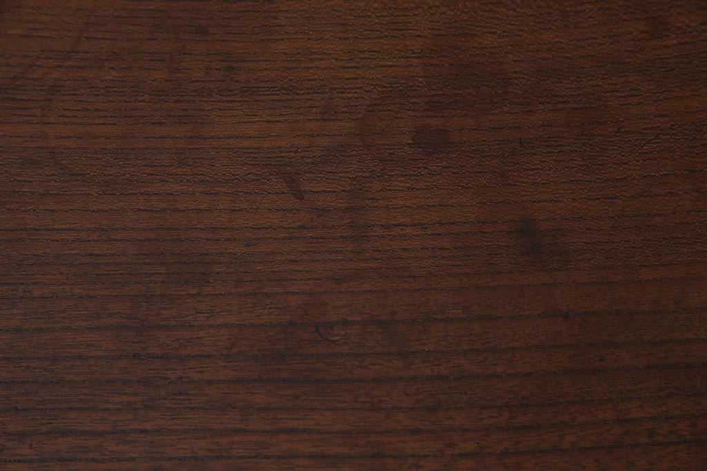 アンティーク雑貨　古民具　ケヤキ材　シンプルなデザインに杢目が映える丸型お盆(R-038194)