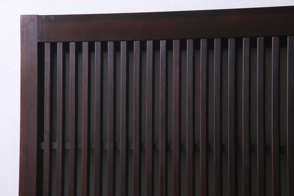 アンティーク建具　裏ガラス入り　変わり型　和の風情漂う格子戸2枚セット(建具、引き戸)(R-038210)