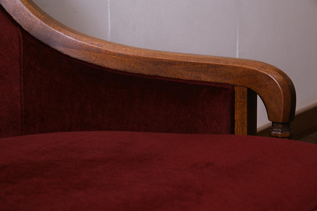 中古　DREXEL HERITAGE(ドレクセルヘリテイジ)　Upholstery(アップホルスタリー)　クラシカルな雰囲気漂うローバックチェア(1人掛けソファ、アームソファ)(定価約45万円)(R-038216)