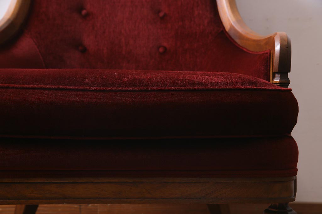 中古　DREXEL HERITAGE(ドレクセルヘリテイジ)　Upholstery(アップホルスタリー)　クラシカルな雰囲気漂うローバックチェア(1人掛けソファ、アームソファ)(定価約45万円)(R-038216)