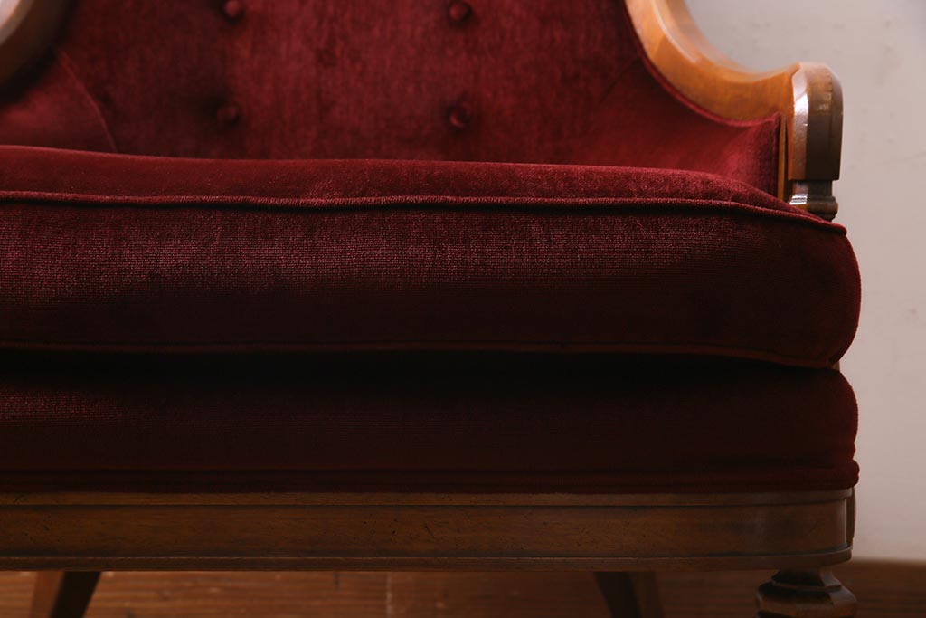 中古　DREXEL HERITAGE(ドレクセルヘリテイジ)　Upholstery(アップホルスタリー)　クラシカルな雰囲気漂うローバックチェア(1人掛けソファ、アームソファ)(定価約45万円)(R-038217)