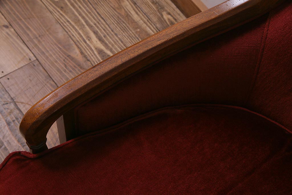 中古　DREXEL HERITAGE(ドレクセルヘリテイジ)　Upholstery(アップホルスタリー)　クラシカルな雰囲気漂うローバックチェア(1人掛けソファ、アームソファ)(定価約45万円)(R-038218)