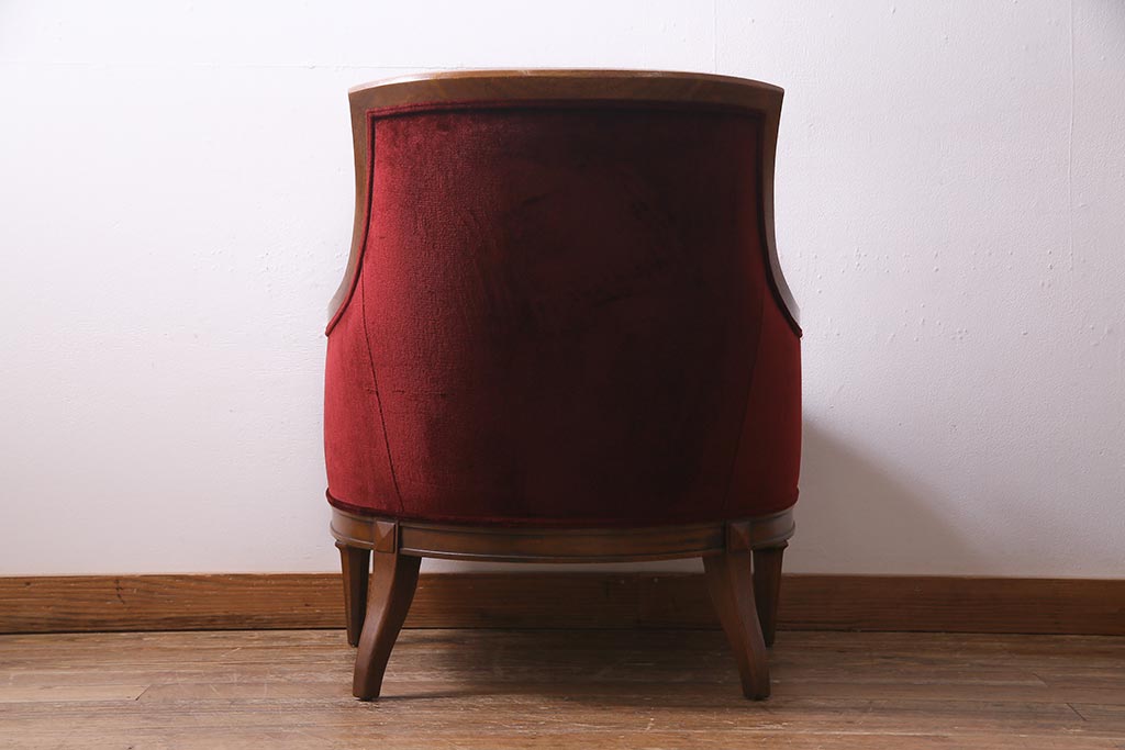 中古　DREXEL HERITAGE(ドレクセルヘリテイジ)　Upholstery(アップホルスタリー)　クラシカルな雰囲気漂うローバックチェア(1人掛けソファ、アームソファ)(定価約45万円)(R-038218)