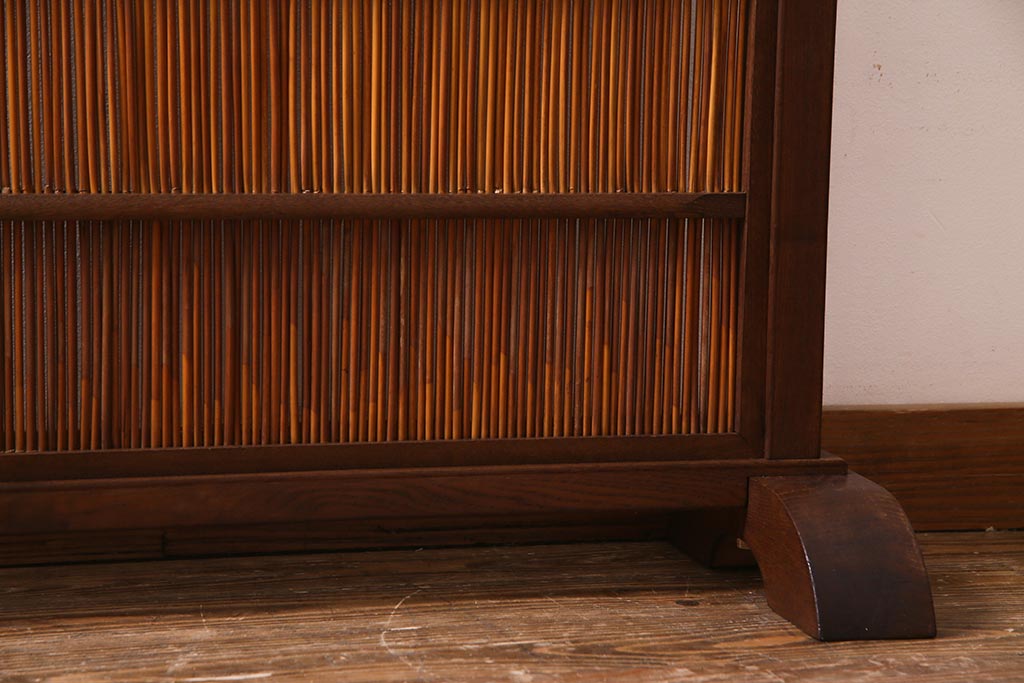 アンティーク家具　和製アンティーク　桑材・葦(ヨシ・アシ)　涼しげな衝立(つい立て、パーテーション)(R-038242)