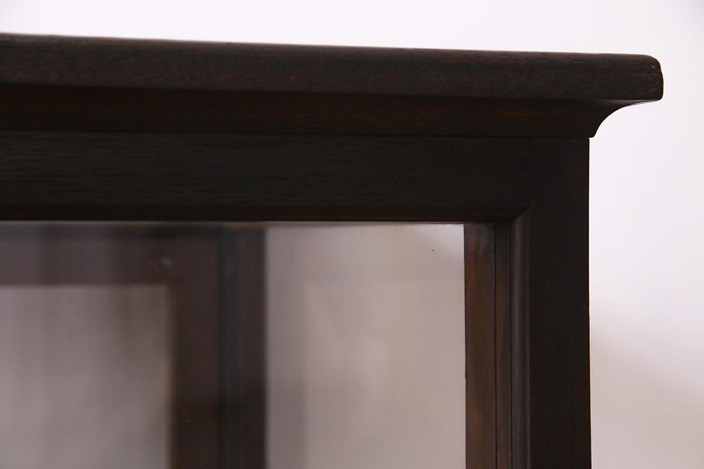 アンティーク家具　和製アンティーク　ナラ材　引き出し付き!大正ロマンの雰囲気漂うガラスケース(ショーケース、陳列棚)(R-038267)