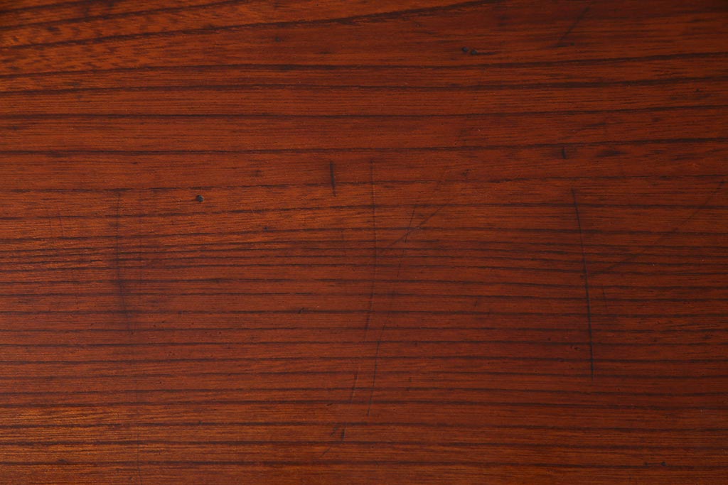 アンティーク家具　レアサイズ!　総ケヤキ材　天板一枚板　漆塗りが綺麗な文机(座机、ローテーブル、花台)(R-038288)