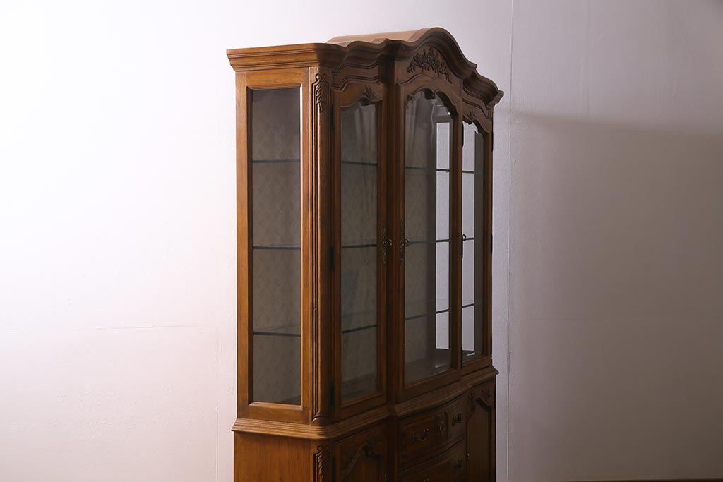 中古　DREXEL HERITAGE(ドレクセルヘリテイジ)　CHERBOURG(シェルブール)　キュリオケース(飾り棚、食器棚、キャビネット)(定価約150万円)