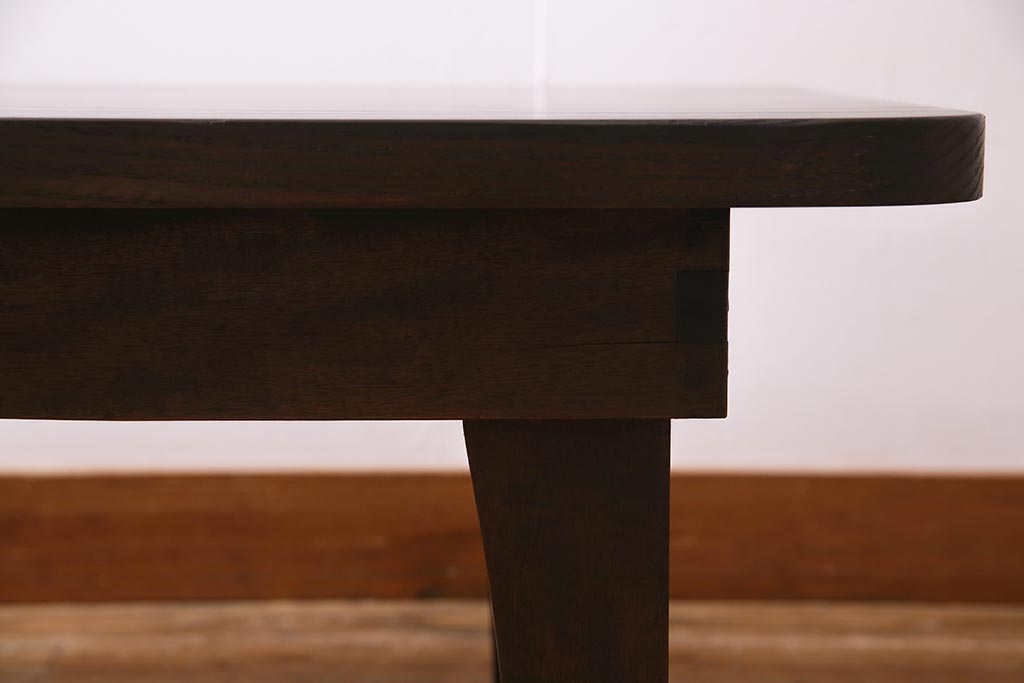 アンティーク家具　和製アンティーク　天板リメイク極厚栗材　シンプルなローテーブル(座卓、センターテーブル)(R-038303)