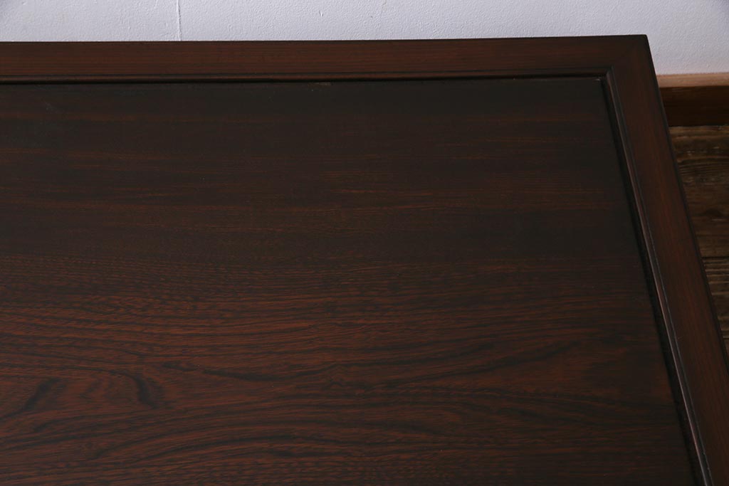 アンティーク家具　大正昭和初期　総ケヤキ一枚板　上品な佇まいが魅力の角ちゃぶ台(折りたたみテーブル、座卓、ローテーブル)(R-038340)