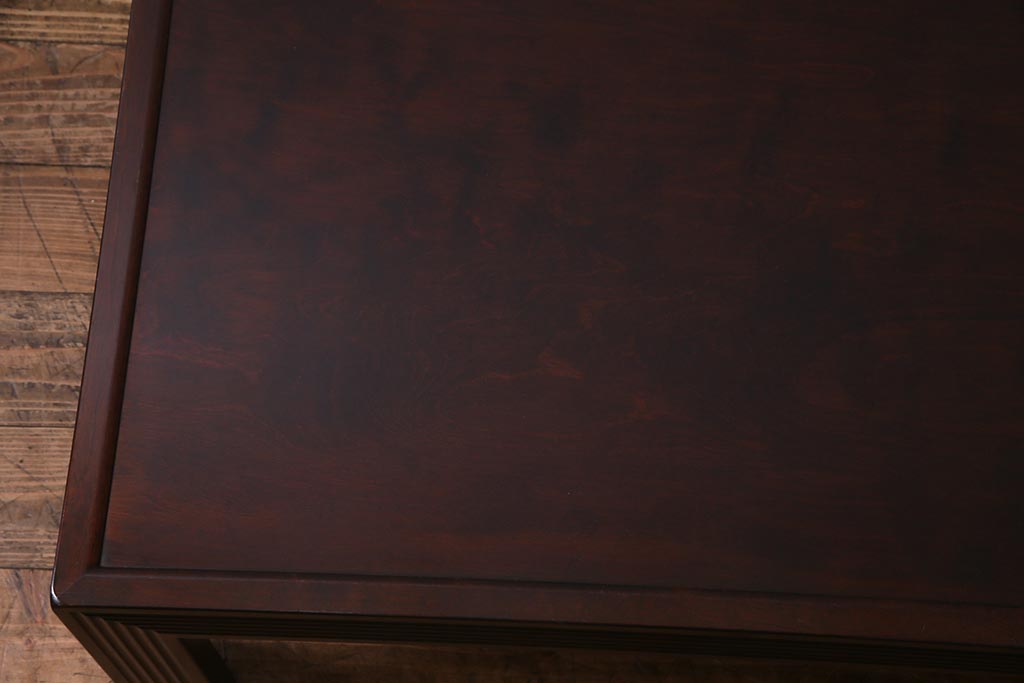 中古　松本民芸家具　ヴィンテージ家具　ビンテージ　絶版品　超希少!幕板と脚の意匠が魅力的なG型座卓(ローテーブル)(R-038343)
