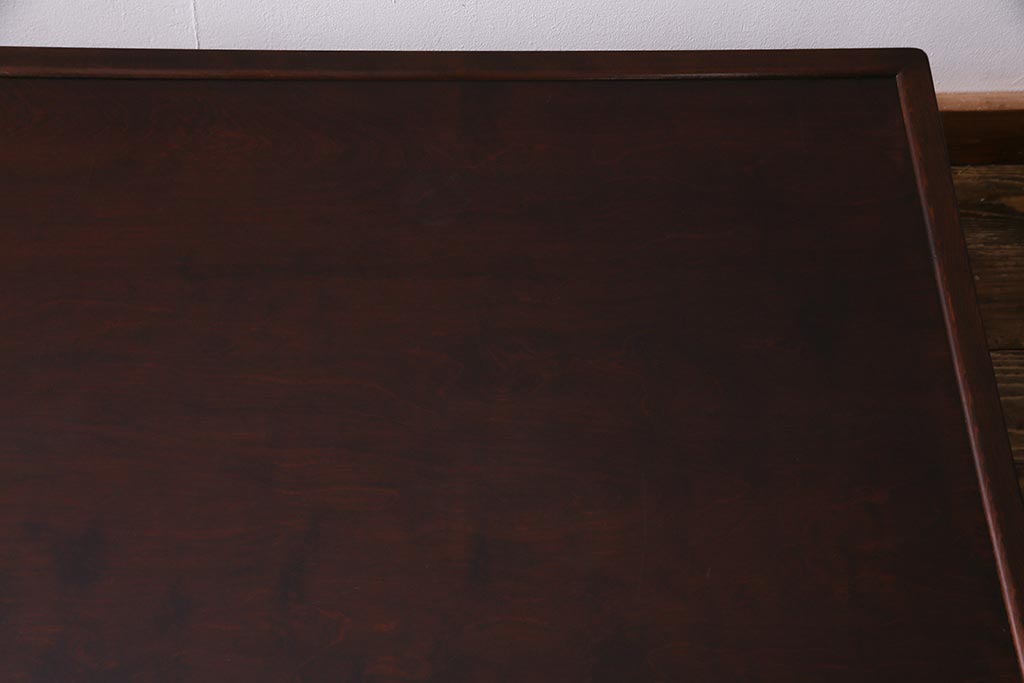 中古　松本民芸家具　ヴィンテージ家具　ビンテージ　絶版品　超希少!幕板と脚の意匠が魅力的なG型座卓(ローテーブル)(R-038343)