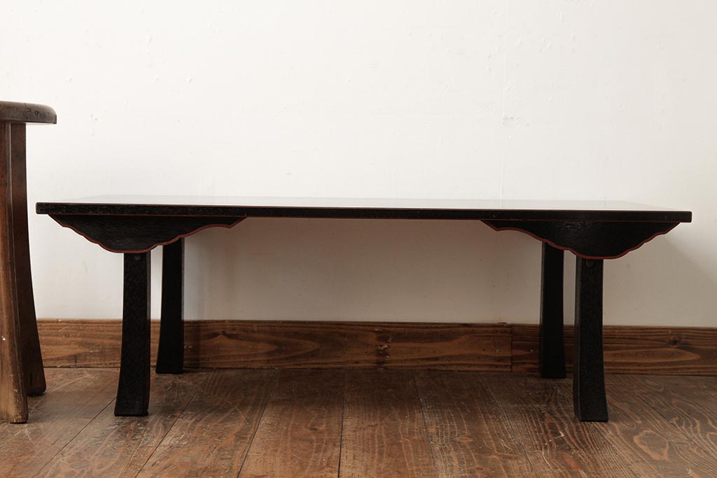 アンティーク家具 和製アンティーク 優美なシルエットが魅力的な二月堂机(座卓、ちゃぶ台)(R-038356) | ラフジュ工房