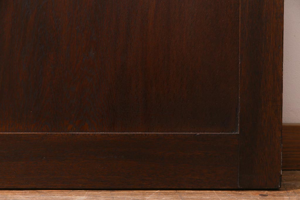 アンティーク建具　和製アンティーク　昭和初期　結霜ガラス・ダイヤガラス　背が低めのレトロなドア(扉、開き戸)(R-038371)