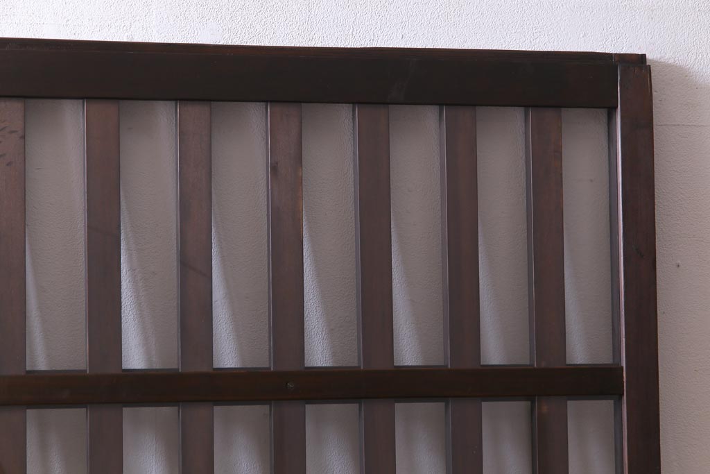 アンティーク建具　和製アンティーク　昭和初期　和モダンスタイルにおすすめのガラス格子戸2枚セット(引き戸、建具)(R-038373)