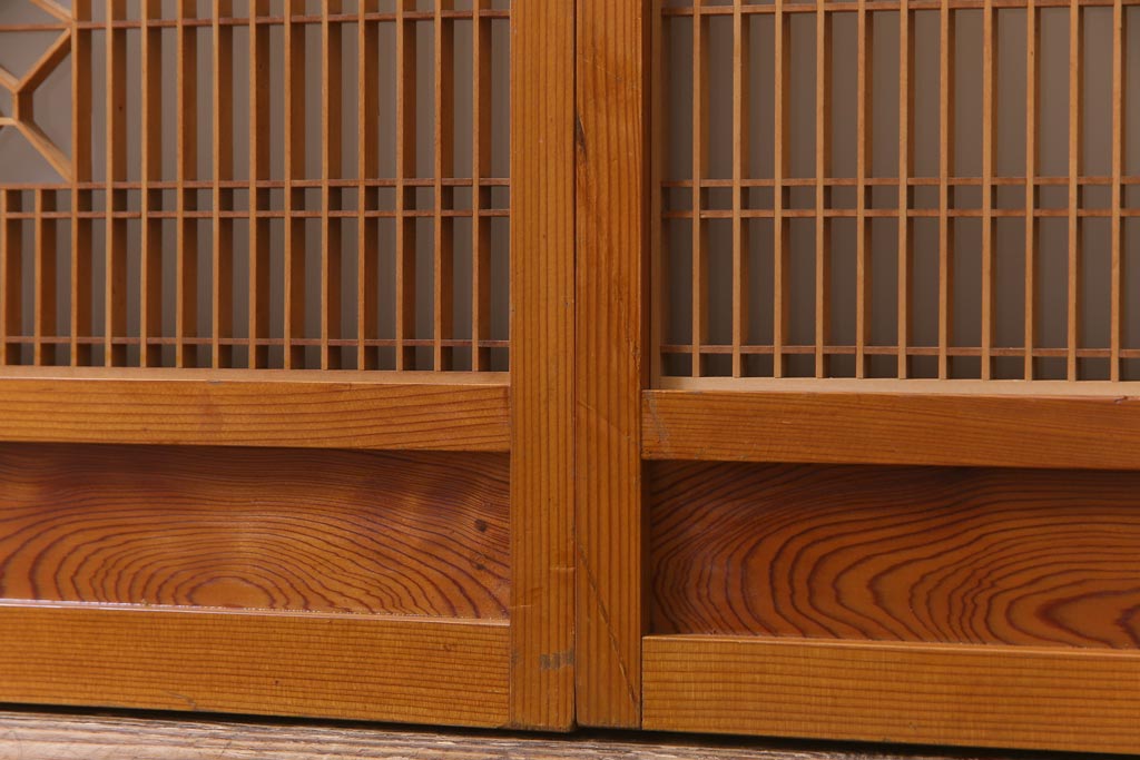 ラフジュ工房オリジナル　古建具リメイク　和の風情漂うテレビボード(ローボード、収納棚、戸棚)(R-038382)
