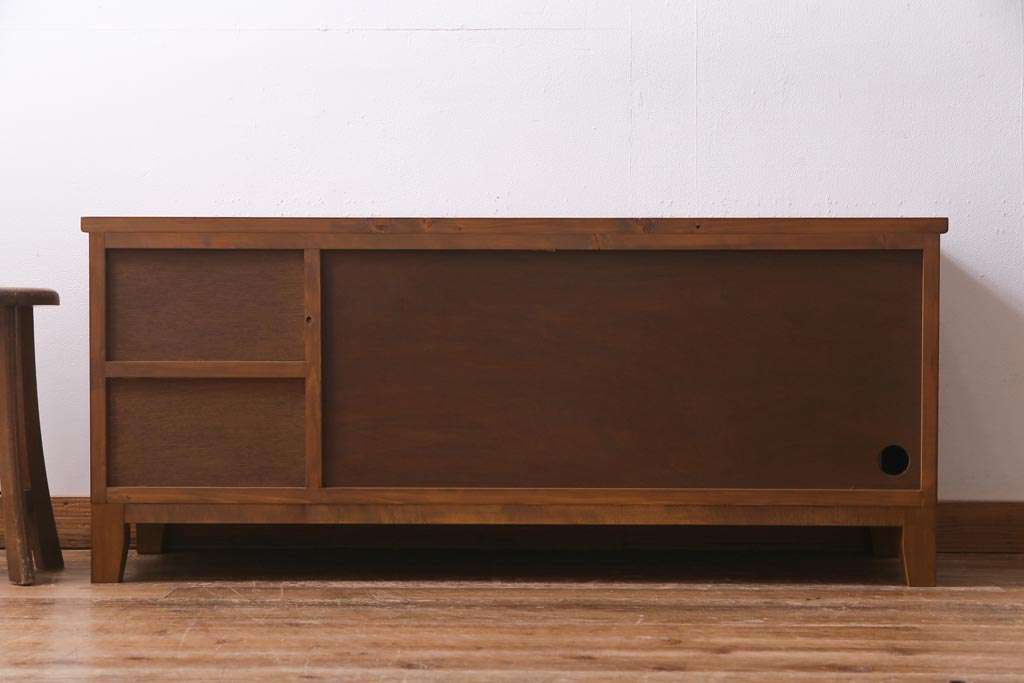 ラフジュ工房オリジナル　古建具リメイク　和の風情漂うテレビボード(ローボード、収納棚、戸棚)(R-038382)