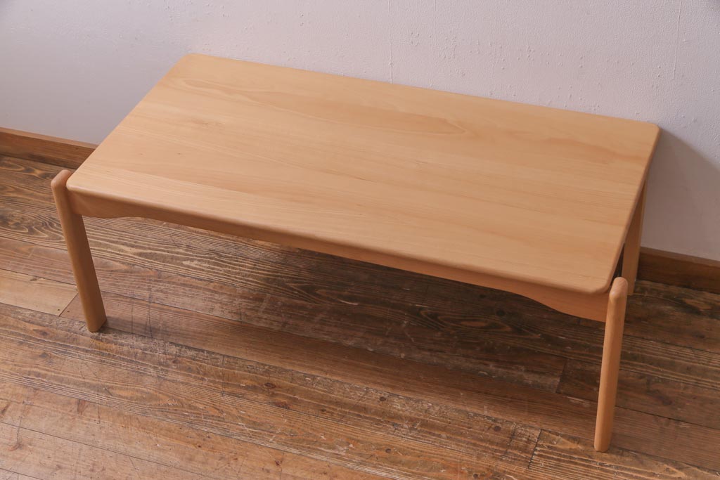 中古　飛騨産業　キツツキ　kids furniture　KF154TB　ビーチ材　キッズスタッキングテーブル(キャスター付きテーブル)(R-038392)